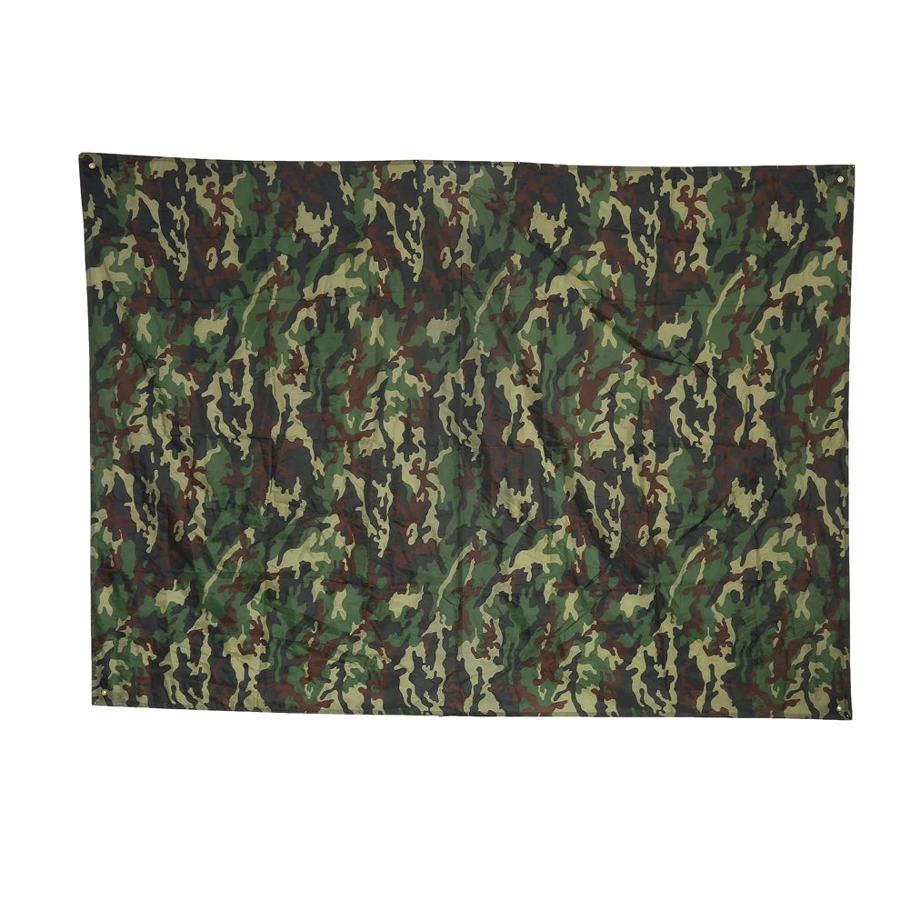 Camouflage Outdoor Tent Tarp Nylon Fabric Portable Lightweight Rainproof Mat RainTent Tarp Shelter for Camping