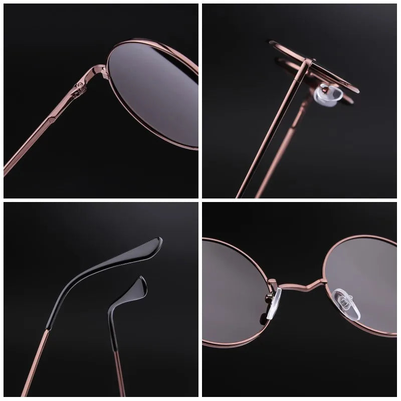 Trendy Round Polarized Sunglasses High Quality Brand Design Vintage Party Men Circle Small Frame Women Yellow Shades Sun Glasses