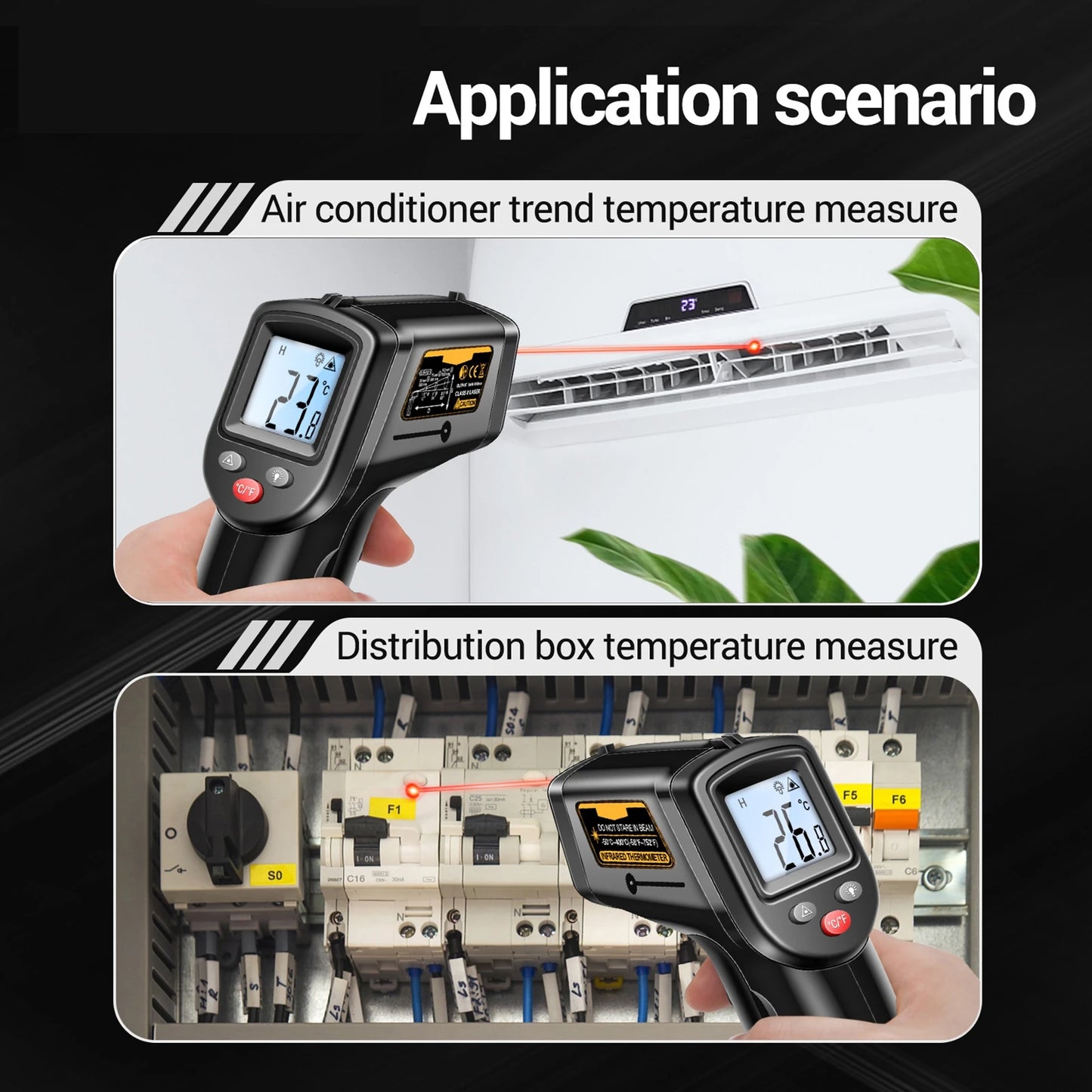 ANENG TH201 Digital Infrared Thermometer Gun Non-Contact Laser Thermometer High Accuracy Industrial Infrared Thermometer