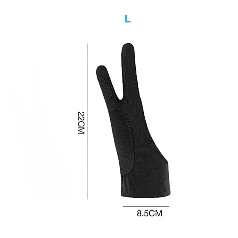 S/M/L Two-Finger Drawing Gloves Anti-touch Anti-fouling for Tablet Digital Board Touch Screen Oil Painting Office Art Supplies