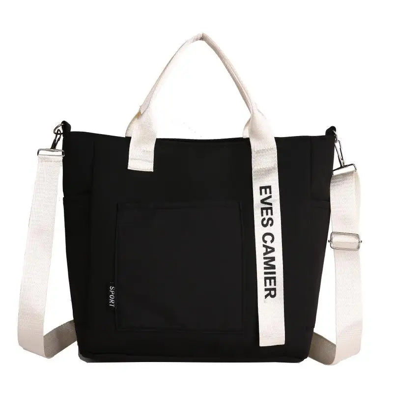 New Casual Tote Large Capacity Shoulder Bag Nylon Waterproof Canvas Handbag Simple Fashion Messenger Bags For Schoolgirl【SMQ】