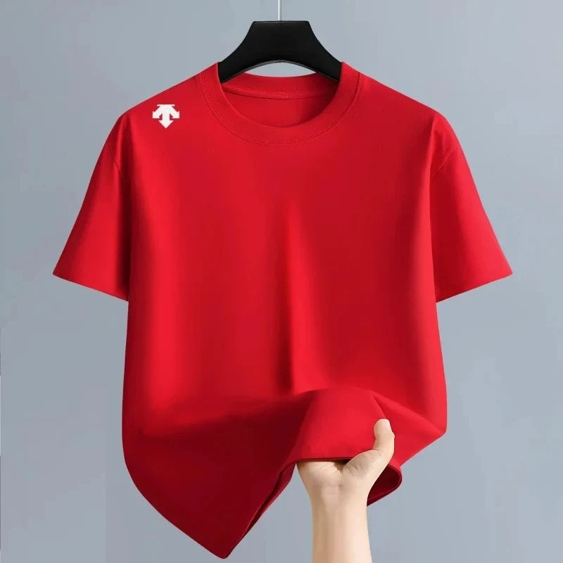 100% Pure Cotton Summer Men's Short-sleeved T-shirt Design High-quality Printed Fashionable Comfortable and Casual Sports Top