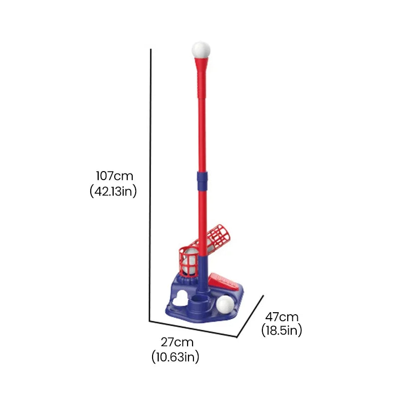 Baseall Set for Kids Indoor Outdoor Sport Toy 3-in-1 Baseball Set with Pitching Machine Adjustable Teeball Batting Toys for Boys