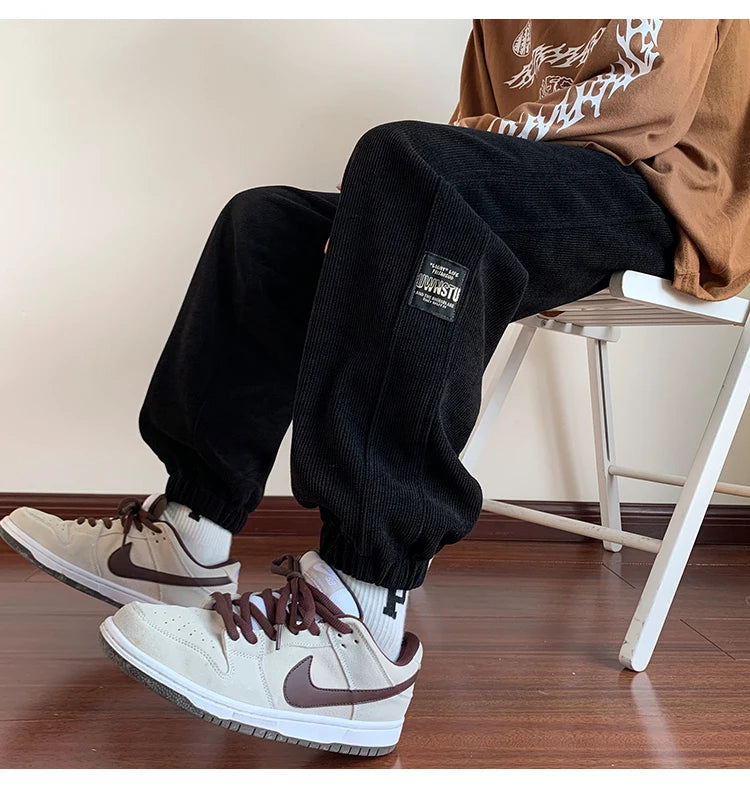 2025 New Men's Corduroy Casual Pants Autumn Winter Wear Resistant Dirt Proof Loose Fit Sport Style Trousers for Working