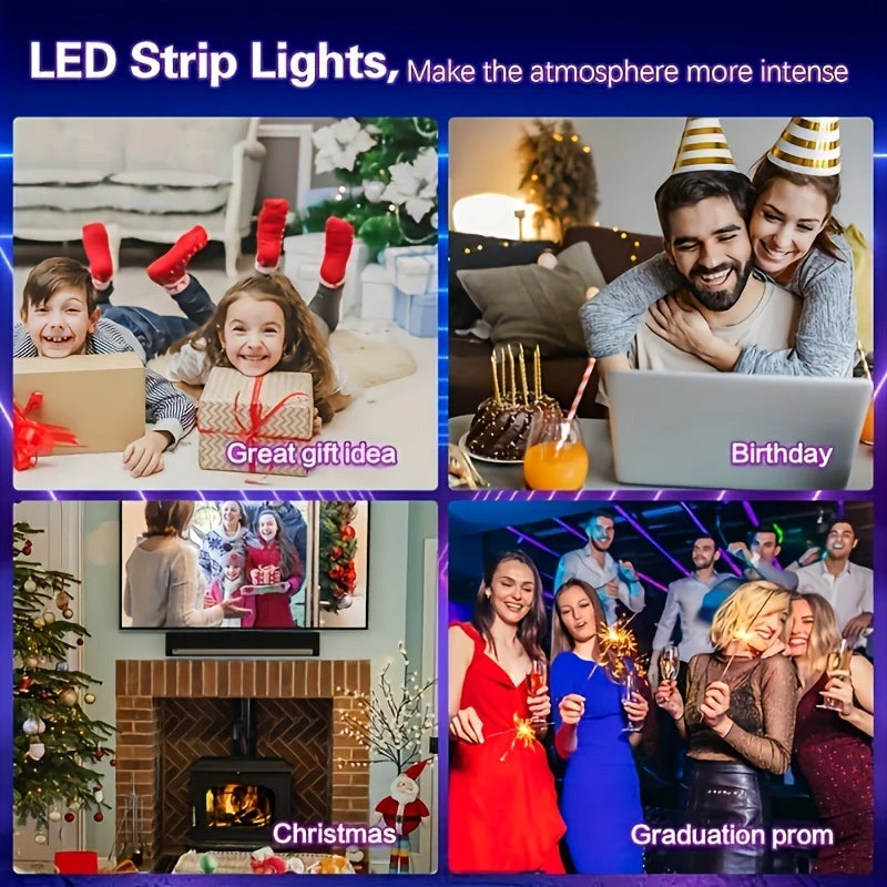 Led Light Strip 5M USB Plug 24 Keys 5050 Multicolor RGB TV Background Light Bar Game Room Family Party Decoration Night Light