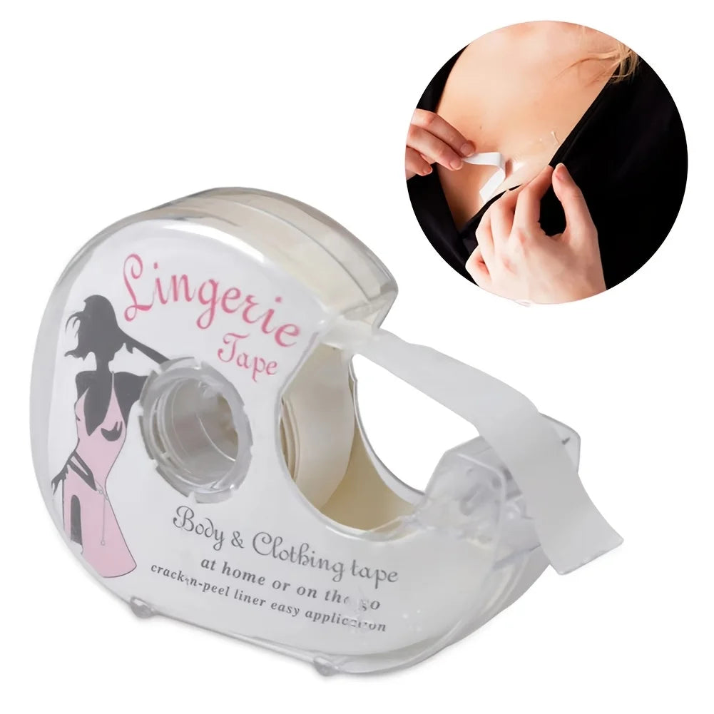 Double-Sided Lingerie Tape, Skin-Friendly Clothing Body Tape for Dresses, Tops & Strapless Outfits, All-Day Hold