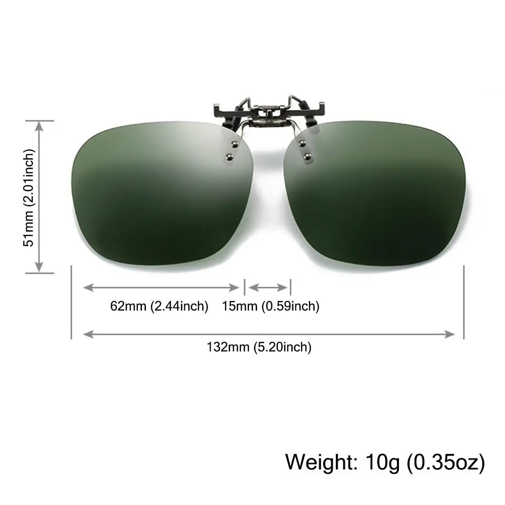 Polarized Clip On Sunglasses Men Car Driver Goggles Women Square Flip Up Sun Glasses for Prescription Rimless Polygonal Shades