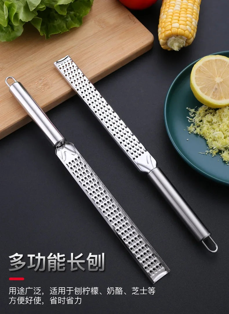 Stainless Steel Grater Cheese Long Planer Baking Handheld Cheese Grater Chocolate Grater Lemon Peel Scraper Cheese Grinding Tool