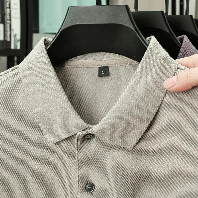 100% pure cotton men's new short-sleeved summer fashion Polo shirt, high-quality luxury premium T-shirt, business casual top