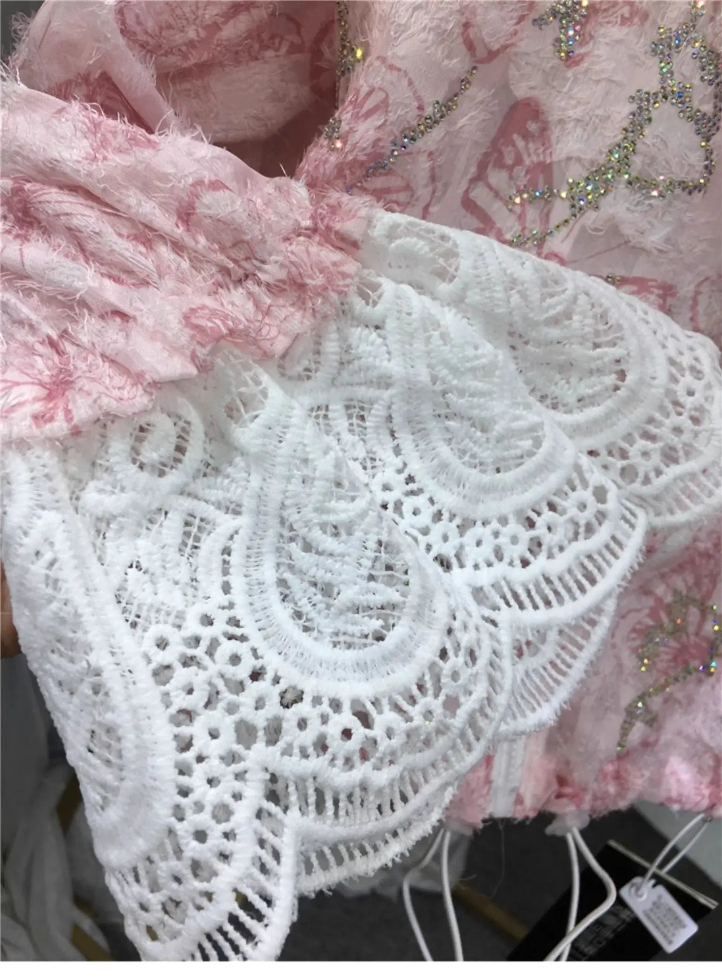 Women Hot Drilling Diamonds Beaded Sunscreen Hoodies Shirts Coat Strawberry Butterfly Lace Spliced Blouses Zipper Cardigan Tops