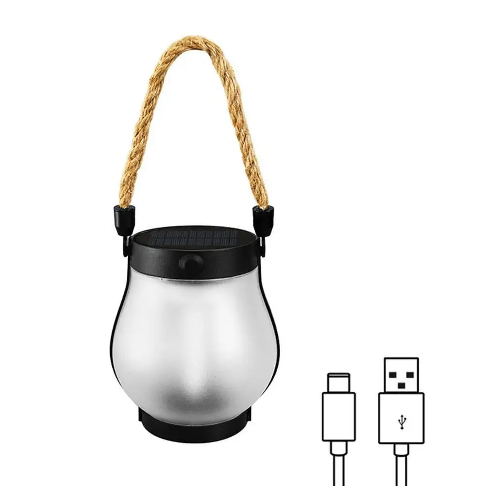 Solar Lanterns Outdoor Waterproof With Realistic Flickering Flame, Dual Charging (USB/Solar) For Yard Patio Garden Porch Decor
