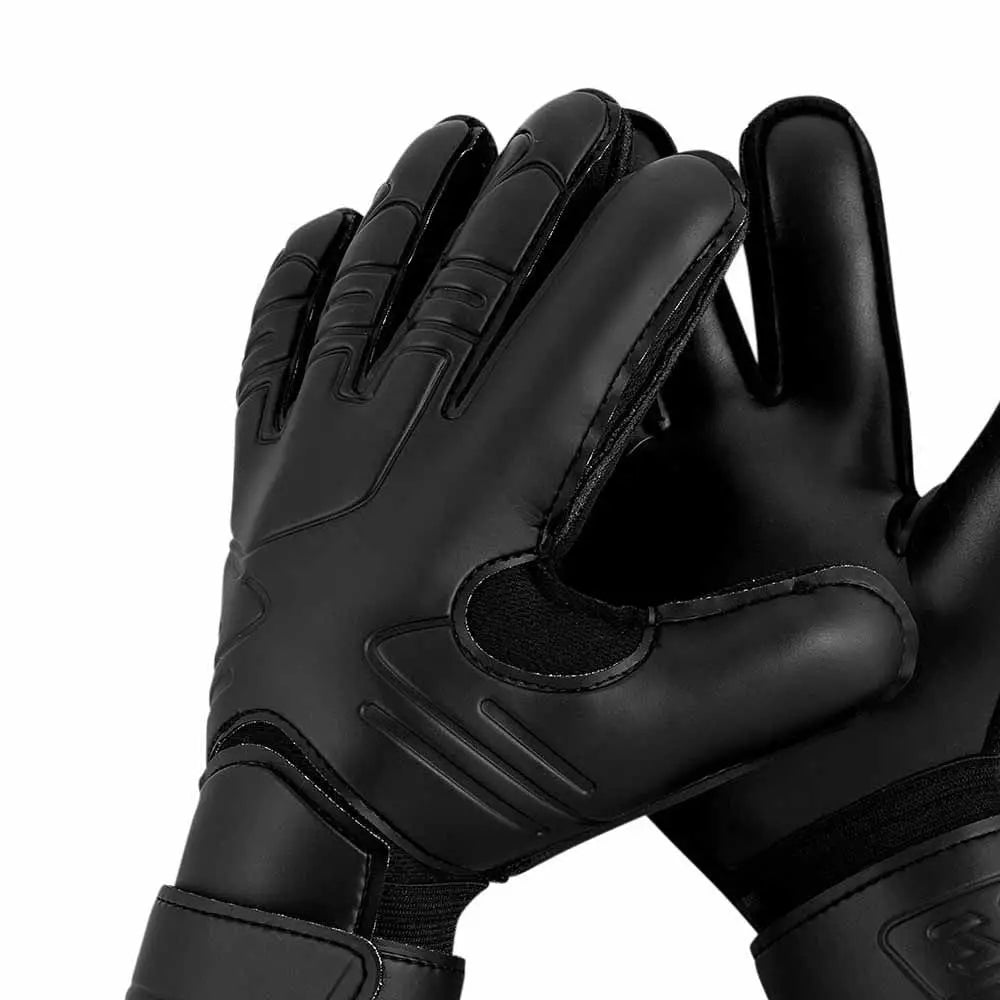 Finger Protection Goalie Gloves Black Durable Latex Soccer Gloves Wear-Resistant Thickened Football Goalkeeper Gloves Outdoor