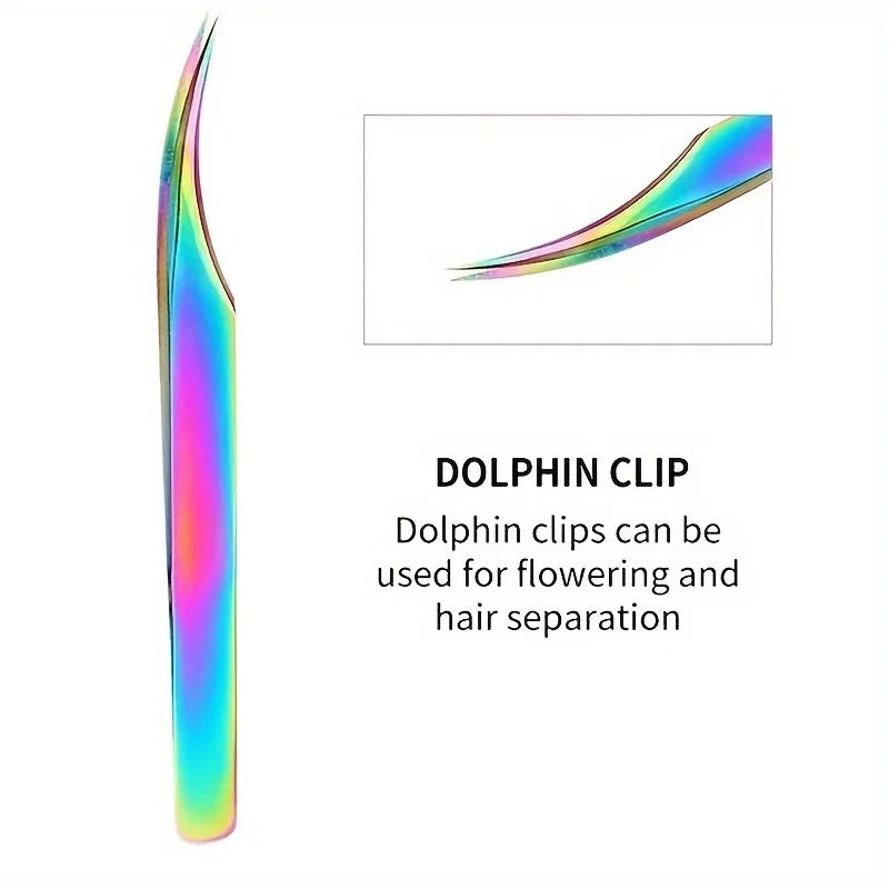Eyelash Extension Tweezers Makeup Stainless Steel Eyelash 3D accurate Clip Makeup Tools Nail Art Accessories