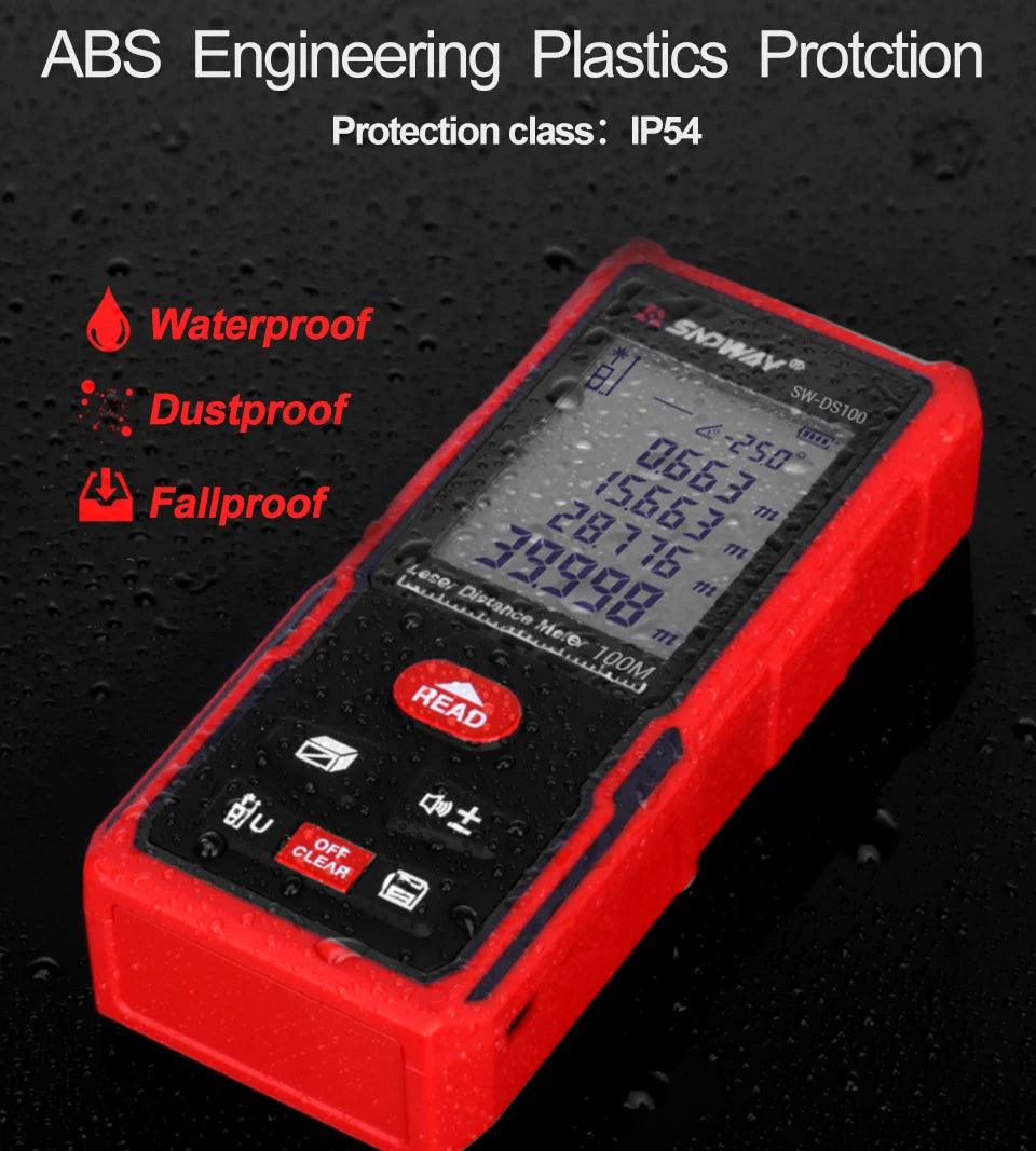 SNDWAY laser distance meter 40M 60M 80M 100M rangefinder trena laser tape range finder build measure device ruler test tool