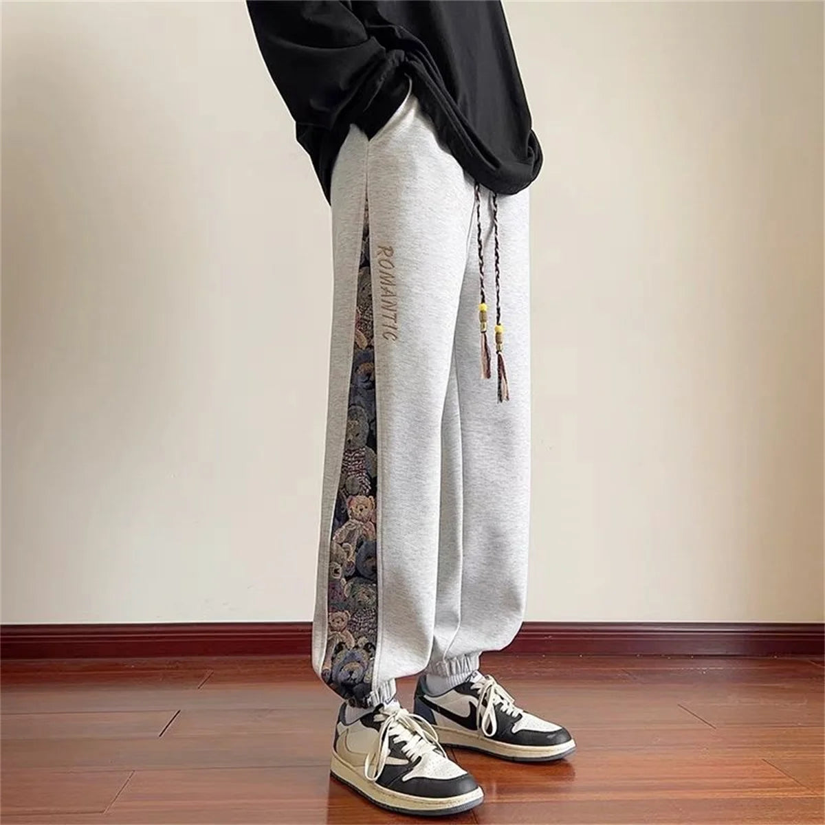 Men's Summer dressing Retro Casual Pants New Fashion Trends Versatile Loose Straight Trousers Men Casual Pant