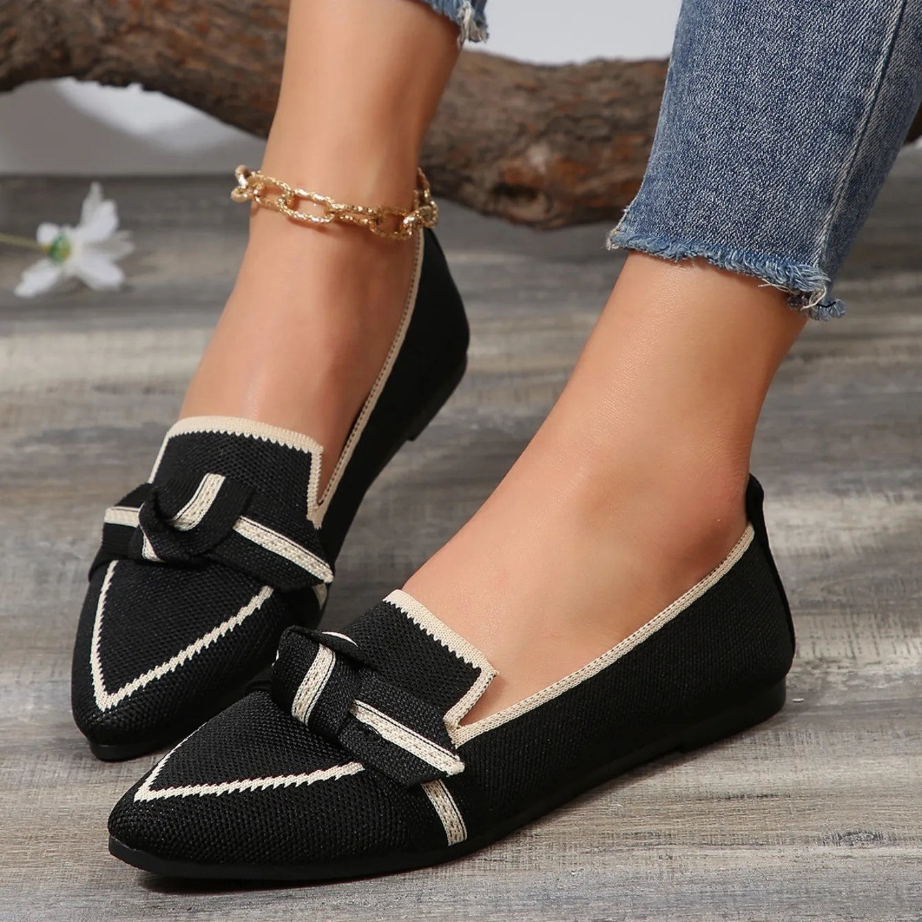 2024 Women Flats Walking Shoes Pointed Top Solid Color Loafers Mesh Breathable Shoes Comfortable Women Sneakers Zapatos De Mujer