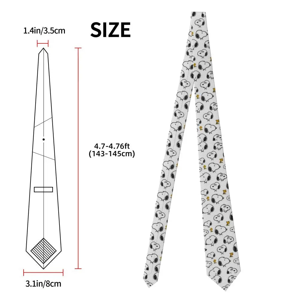 Personalized Fashion S-Snoopys Neckties Men Silk Cartoon Office Neck Tie
