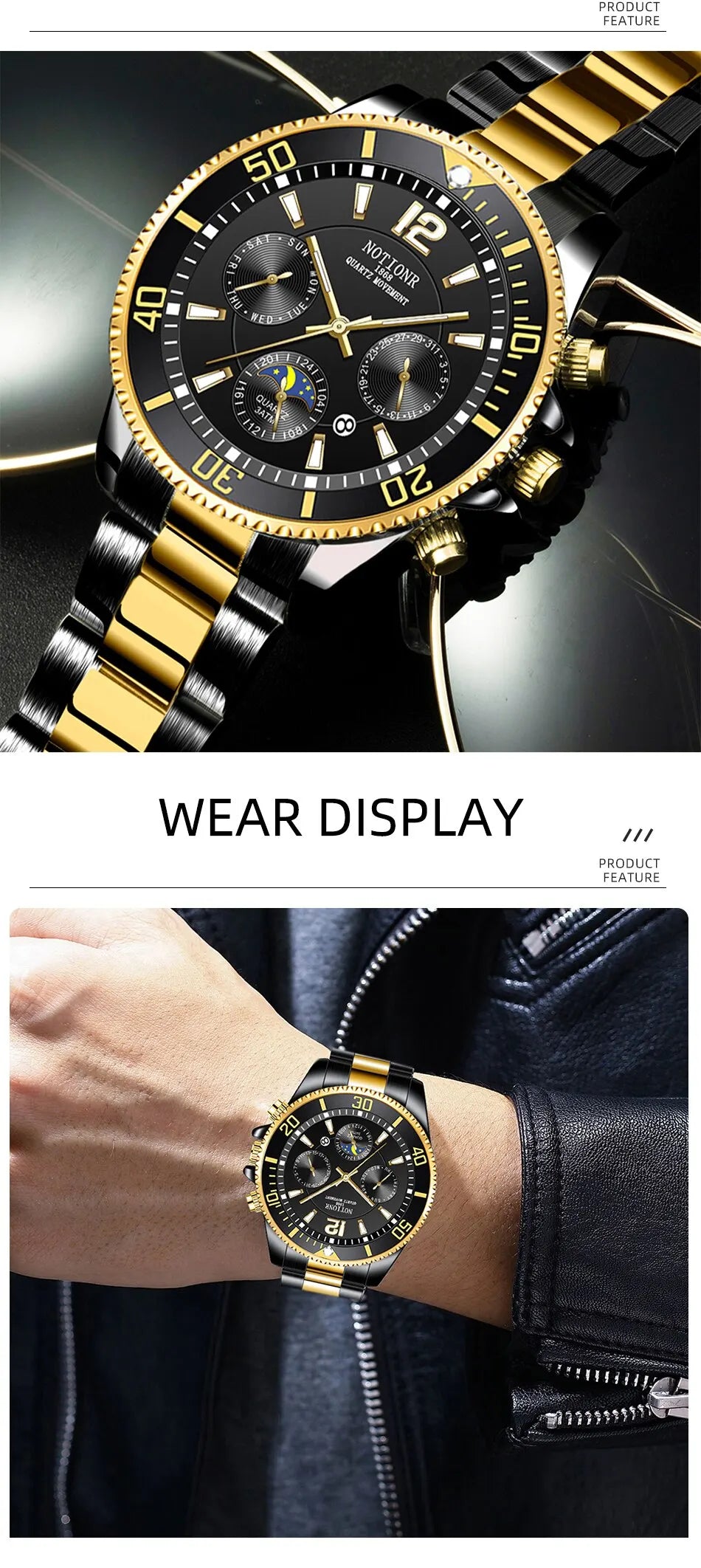 Fashion Mens Watches for Men Sport Waterproof Stainless Steel Quartz Watch Luxury Man Business Luminous Clock Relogio Masculino