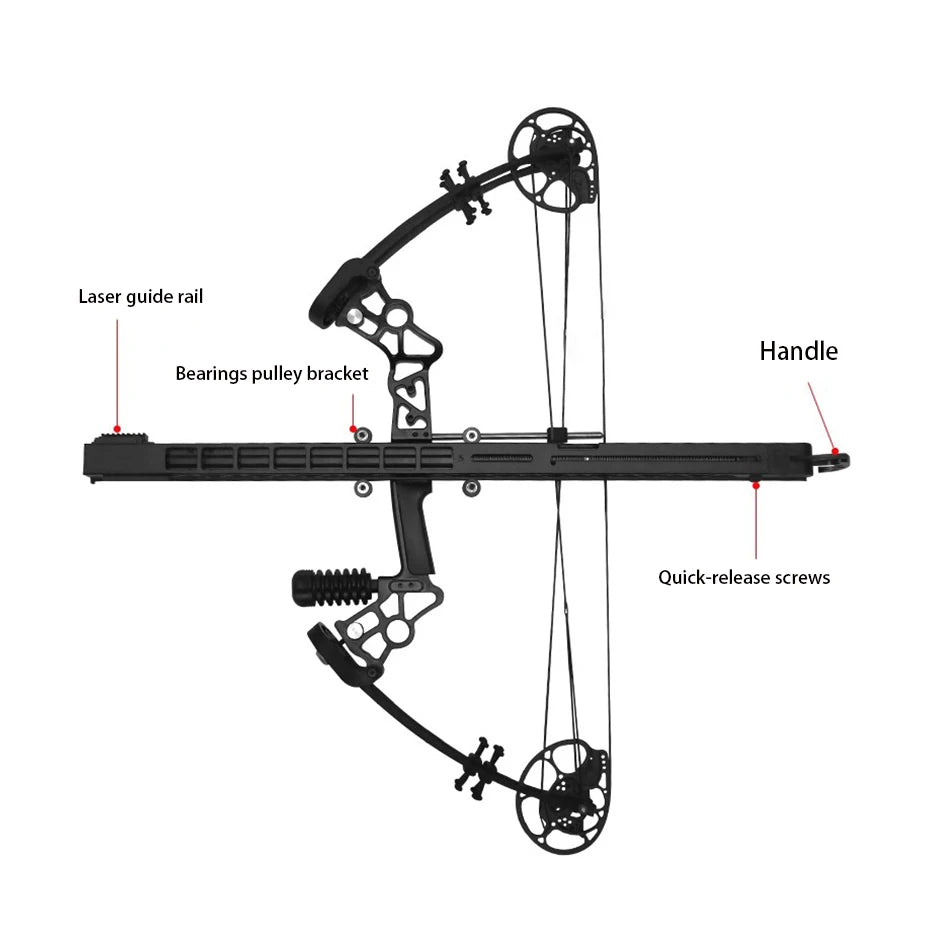 Powerful Slingshot Compound Bow Metal Hunting Catapult Continuous Fire Accessories Steel ball and Arrow for Fishing and Shooting