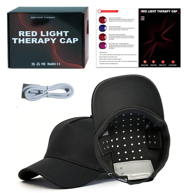 660nm 850nm Red Light Infrared Hair Therapy Hair Growth Cap Anti Hair Loss Relax Scalp Care Hat Anti Hairs Adjustable Rear Strap