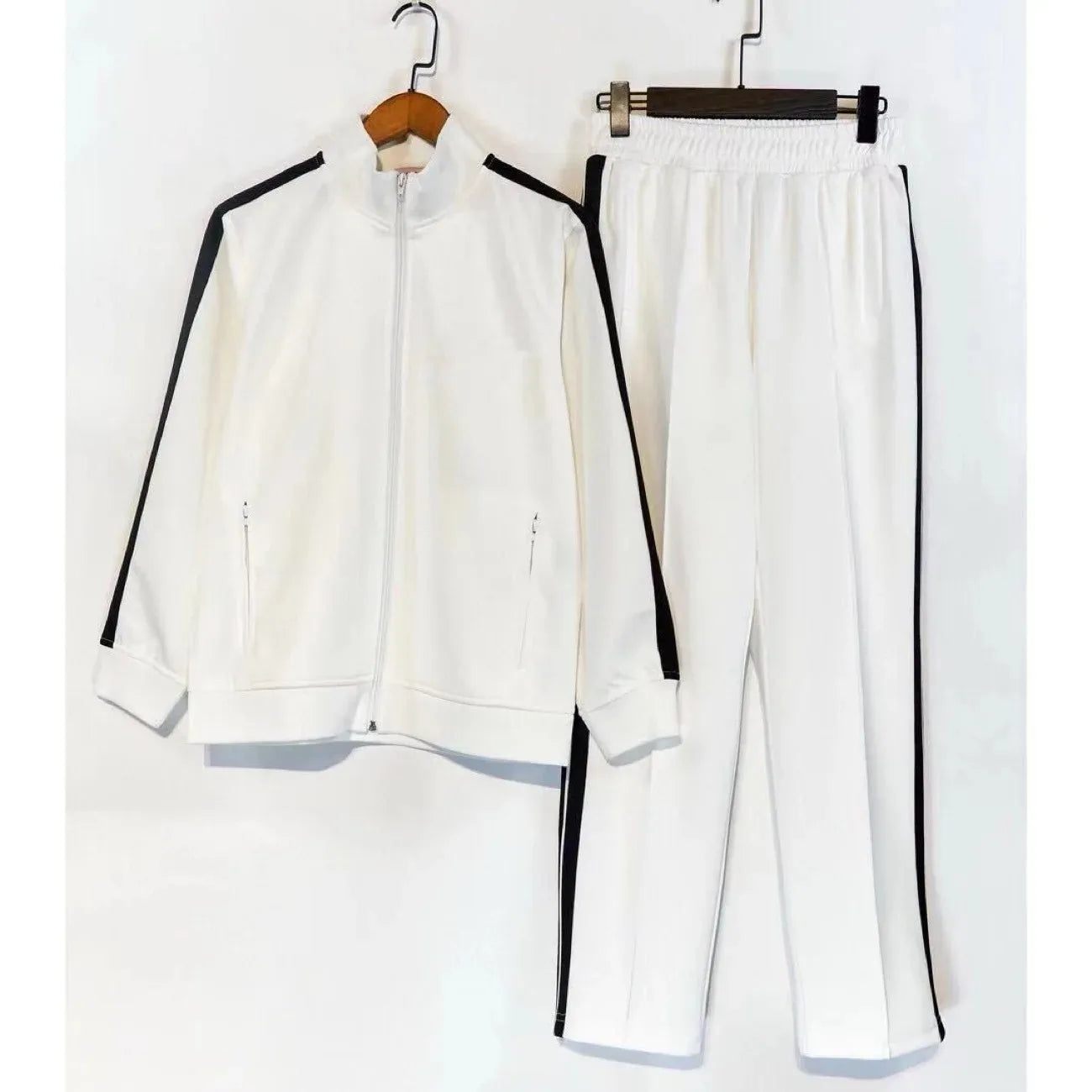 Men's 2 Piece Striped Tracksuit Set, Casual Zip Up Jacket and Jogger Pants Sports Outfit