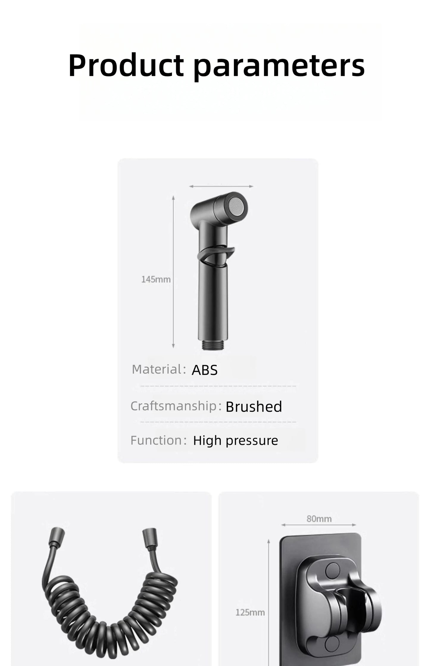 Bidet Spray Set Water Jet High Pressure Handheld Bidet Sprayer Toilet Cleaning Hygienic Shower for Bathroom Accessories