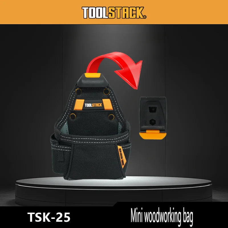TOOLSTACK Mini Toolkit Quick-Hang Work Tools Bag Carpenter Pocket Tool Pouch Nails & Screwdriver Waist Pouch Utility Storage Bag