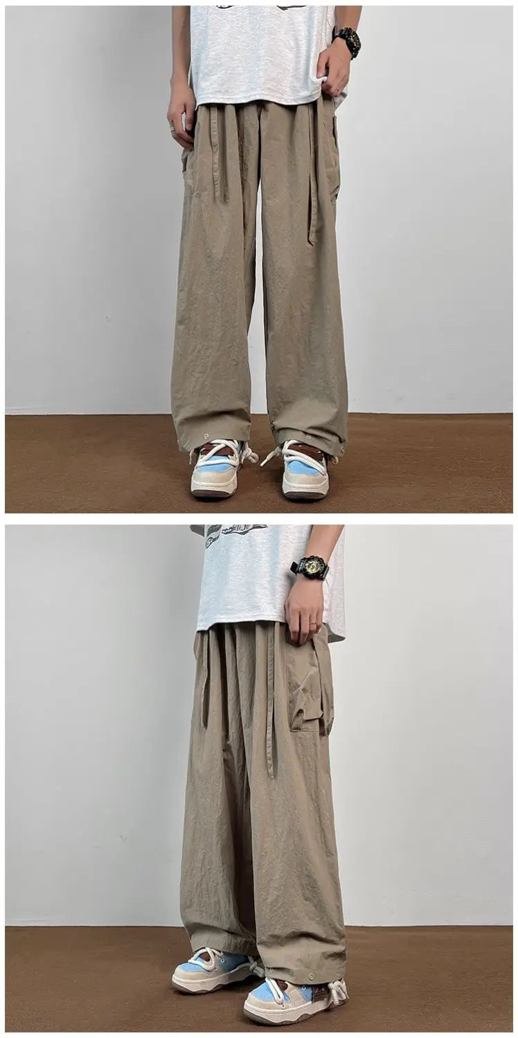 American Workwear Pants Men Summer New Thin Trendy Loose Straight Casual