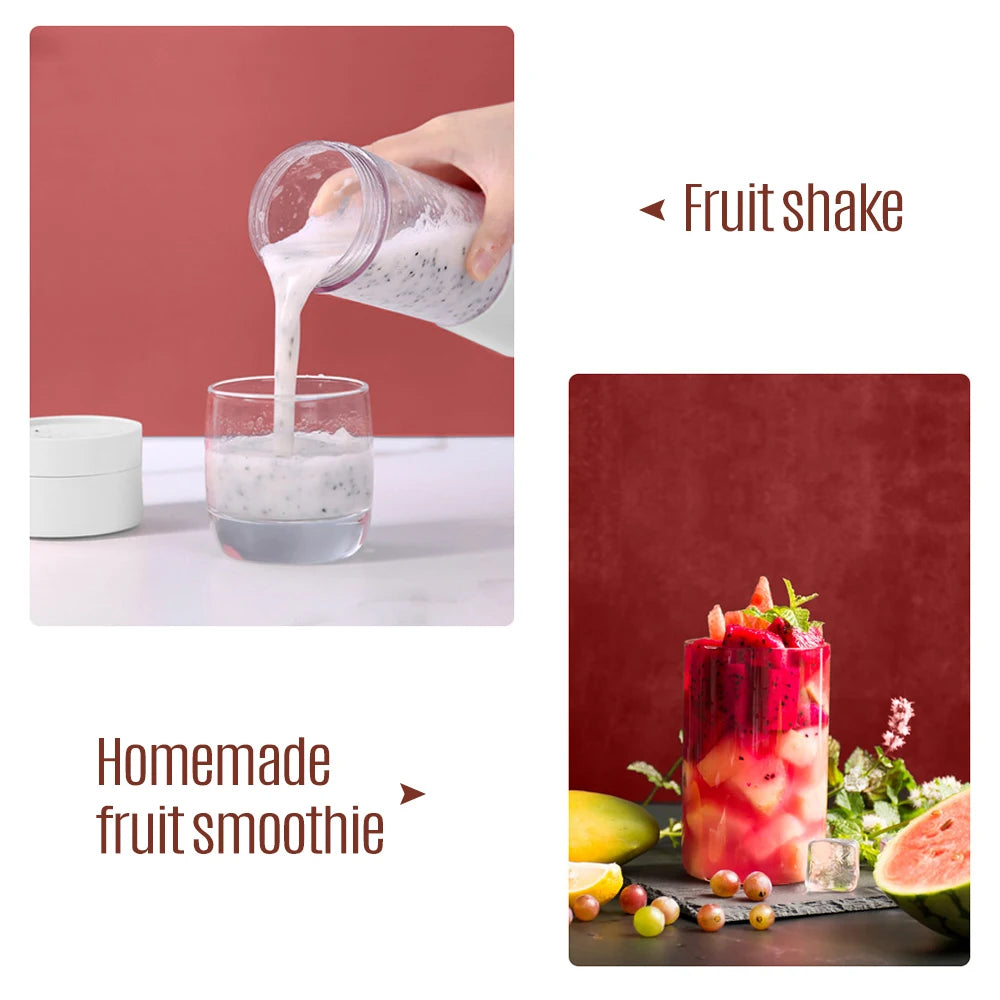 Mini Portable Blender for Smoothies Fresh Juice Fruit Juicer Mixer Cup with Rechargeable 2000mAh USB Blenders for Kitchen