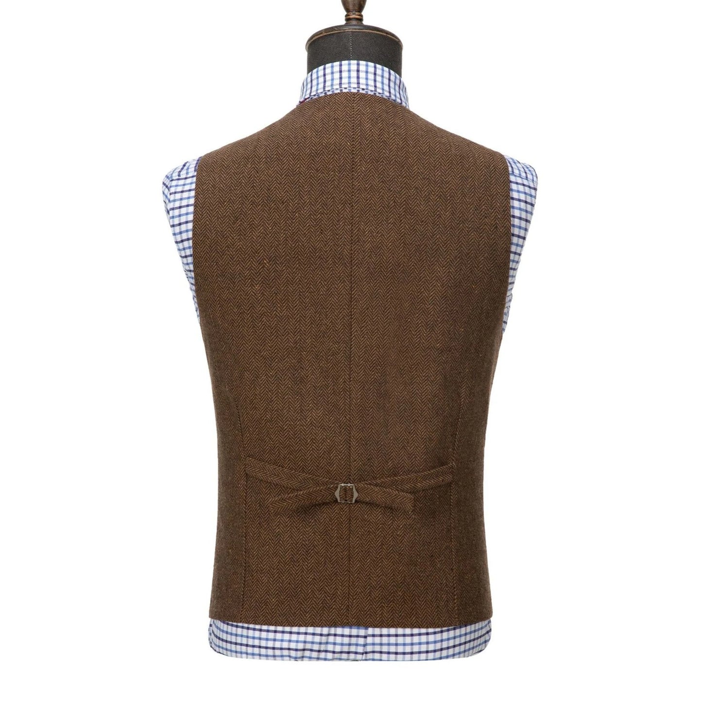 Wool Tweed Men's Suits Vest for Groomsmen Wedding Lapel Casual Slim Business Vests Sleeveless Waistcoat Male Gilet Homme Vests