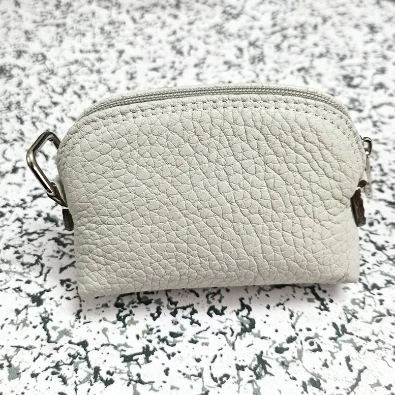 Genuine Leather Woman Coin Purse Luxury Fashion Custom Letter Pouch Mini Key Wallet Luxury Design Earphone Storage Cosmetic Bag