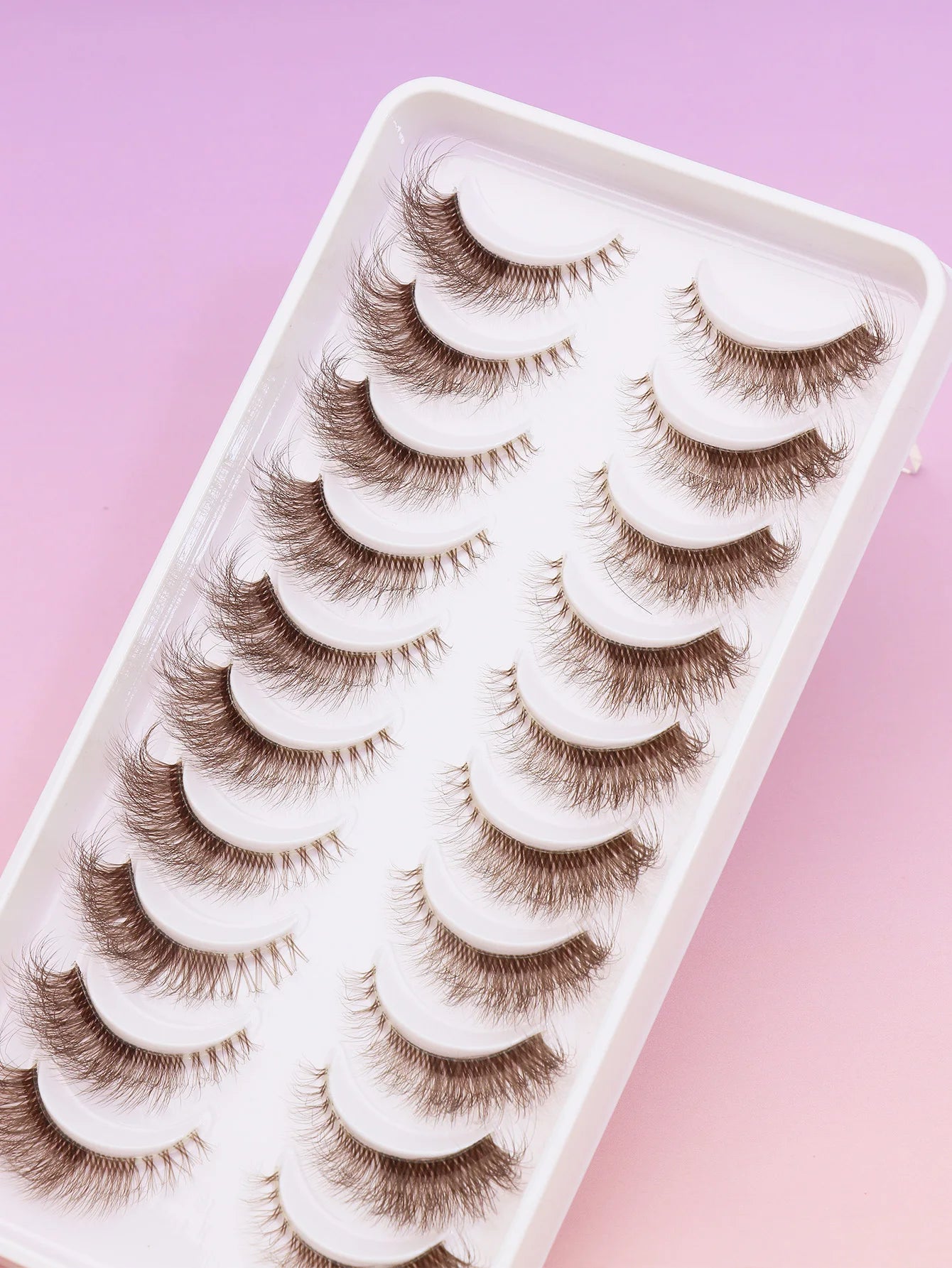 5/7/10 Pairs brown DIY Lashes Natural Clear Eyelash Volume Natural Eyelashes Soft Cross Cat Lashes Extended Outer Corner Eyelash