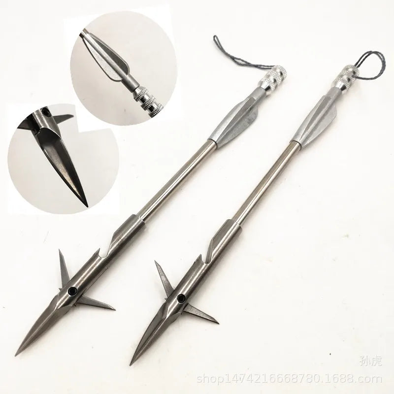 Front Facing Flying Shark Fishing Darts Slingshot Arrows-5 Pack Slingshot Fishing Reel Darts Silver Deep Water Shooting Fish Dar