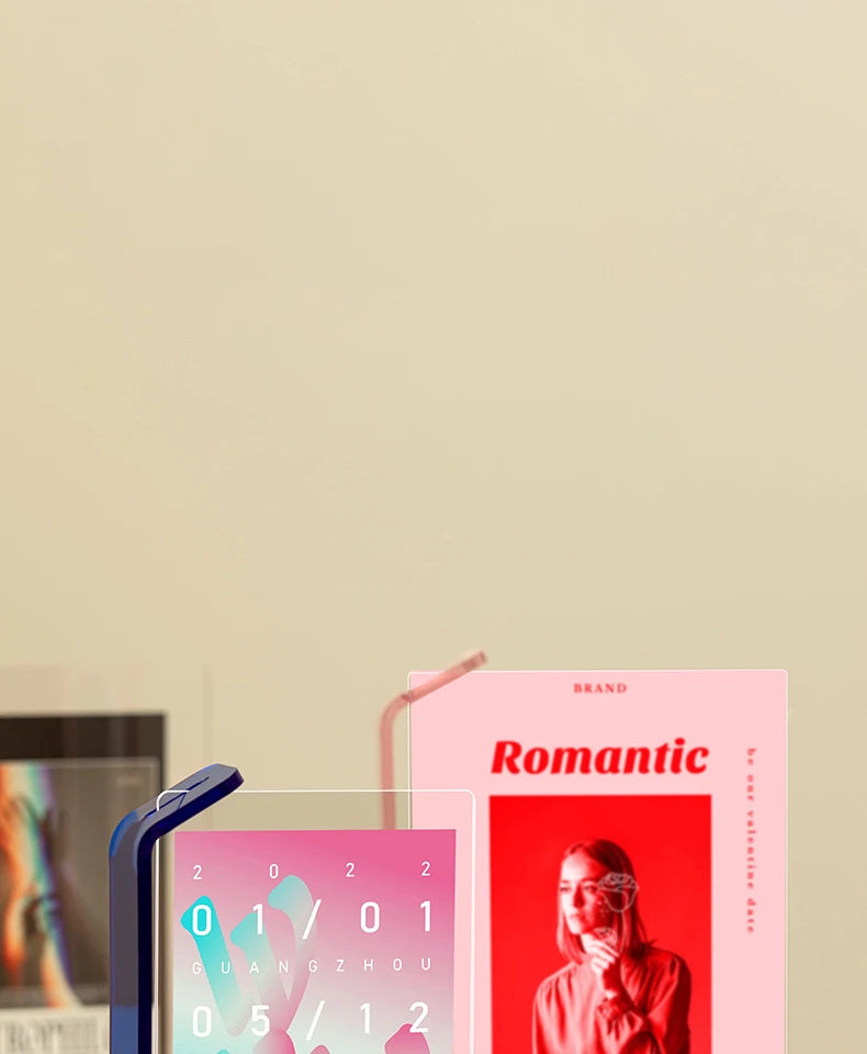 Acrylic Picture Frames Clear Picture Frames Acrylic  Frameless Transparent Cubes Floating Gift for Home Office Desktop Display