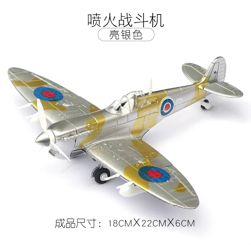 1/48 WWII Fighter Model Pirate Mustang Spitfire Hurricane BF109 4D Assemble Aircraft Plastic DIY Airplane Toy Building Kits