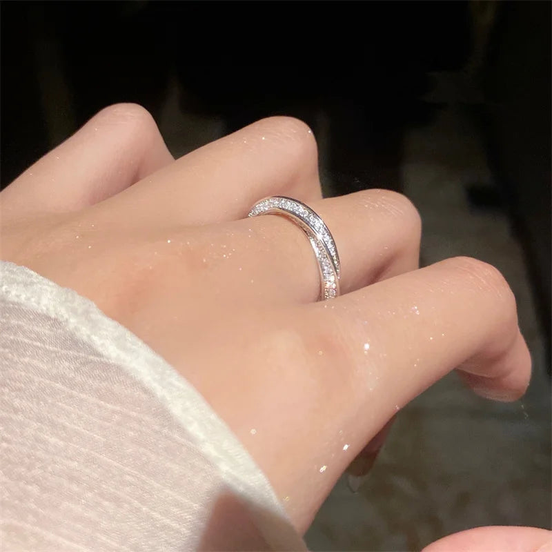 CC Sterling Ring For Women Marriage Fashion Accessories Fine Engagement Proposal White Gold Plated Wedding Jewelry CC708