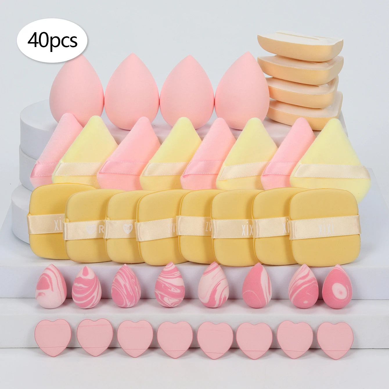 10/20/30/40/50-Piece Set of Multifunctional Makeup Tools, Expands When Exposed to Water, Suitable for All Skin Types