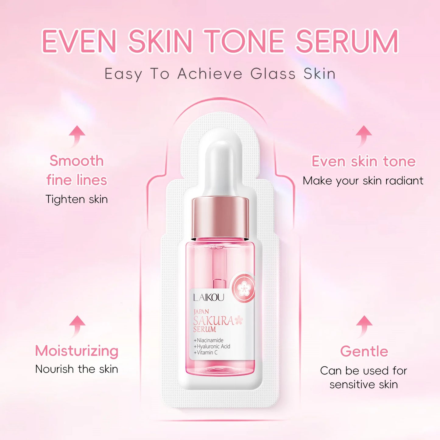 Sakura Whitening Face Serum Anti Aging Fade Fine Lines Tighten Pores Improve Melanin Pigment Dull Moisturizer Brighten Skin Care