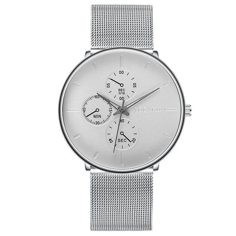 New Women Luxury Watches for Men Business Casual Ultra Thin Clock Male Stainless Steel Mesh Belt Quartz Watch relogio masculino