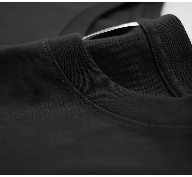 High-quality Men's T-Shirt 240 Gsm 100% Cotton T Shirt Men Women Solid Basic Casual Clothing Oversized Half Sleeve Black White