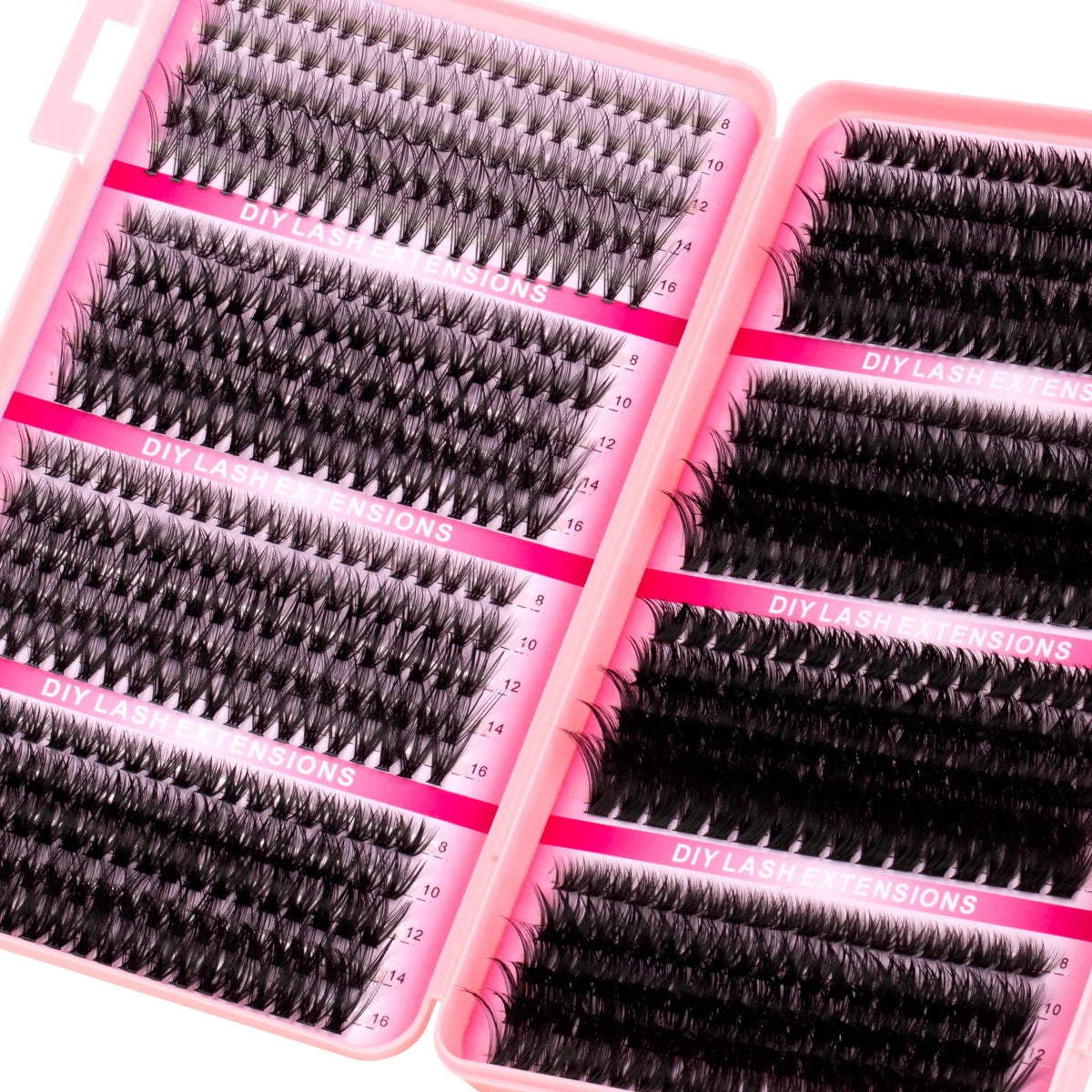 DIY Eyelash Extension Kit Soft Natural Look Wispy Kit with Bond & Seal Tweezers Reusable Cluster Lashes D Curl Individual Lash
