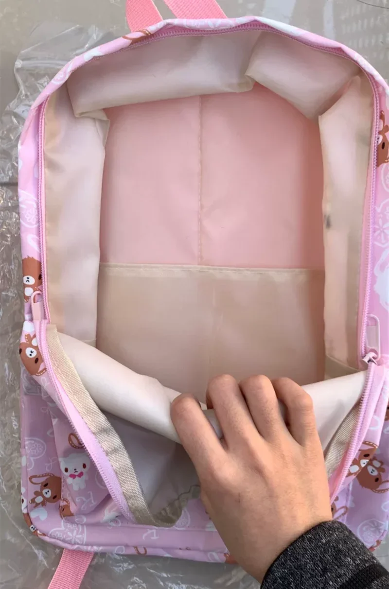 Cute Sugarbunnies Backpack Kawaii School Bags for Girls Cartoon Bunny Pink School Backpack Bagpack Knapsack