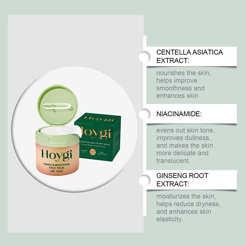 Korean Skin Care Cleansing Cotton Pads Centella Asiatica Niacinamide Peptide Daily Deep Hydrating Moisturizing Toner Cotton Pads