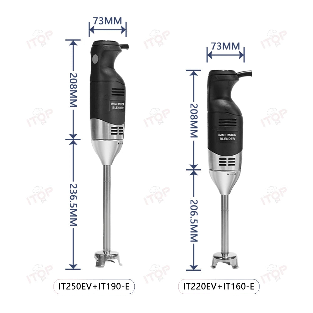 ITOP Handheld Blender 220W 250W Immersion Blender Stick Food Mixer Durable Commercial/ Household Use 8 Files Speed 4000-18000RPM