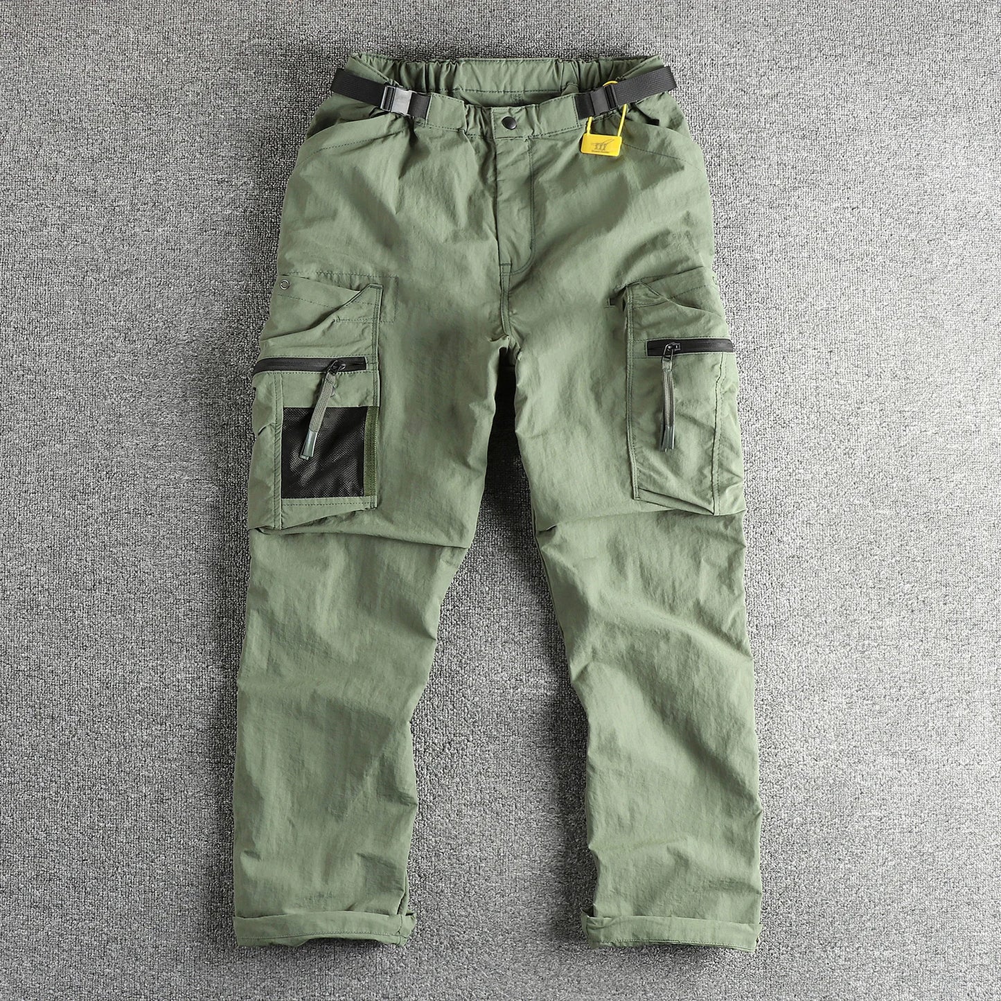 2025 New Japanese Loose Straight Outdoor Paratrooper Assault Pants Men's Functional Pocket Casual Trouser with Belt for Cityboy