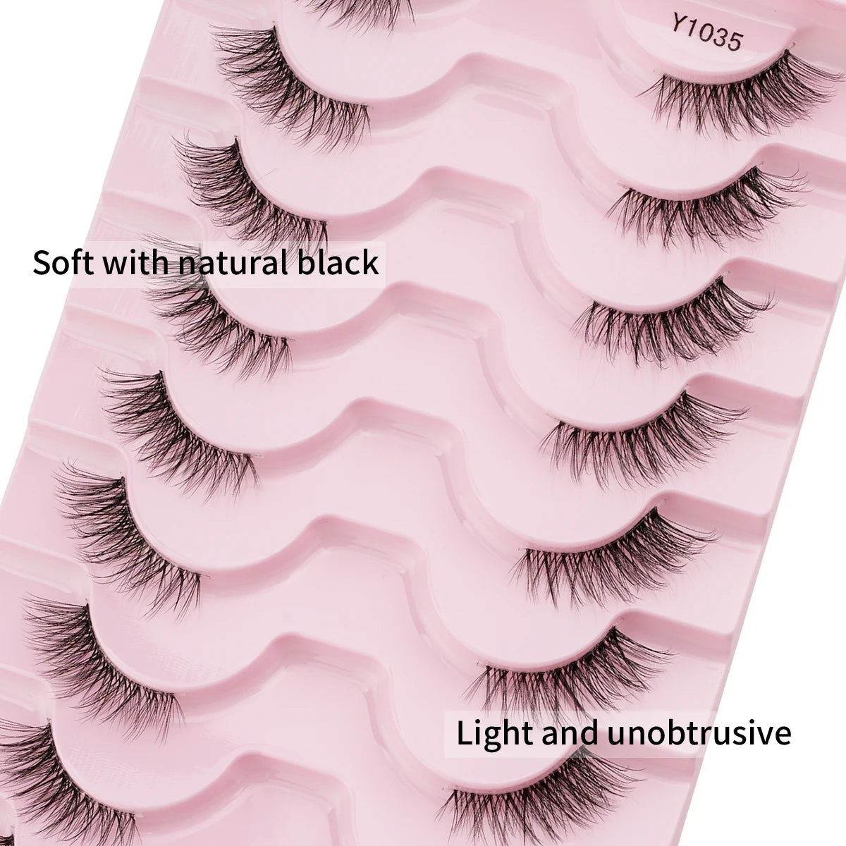YSDO 3/7/10 Pair Half Eye Lashes Soft Natural Fake Lashes Look Short Wispy Clear Band Fox Eye Lash Faux 3d Mink Eyelashes Makeup