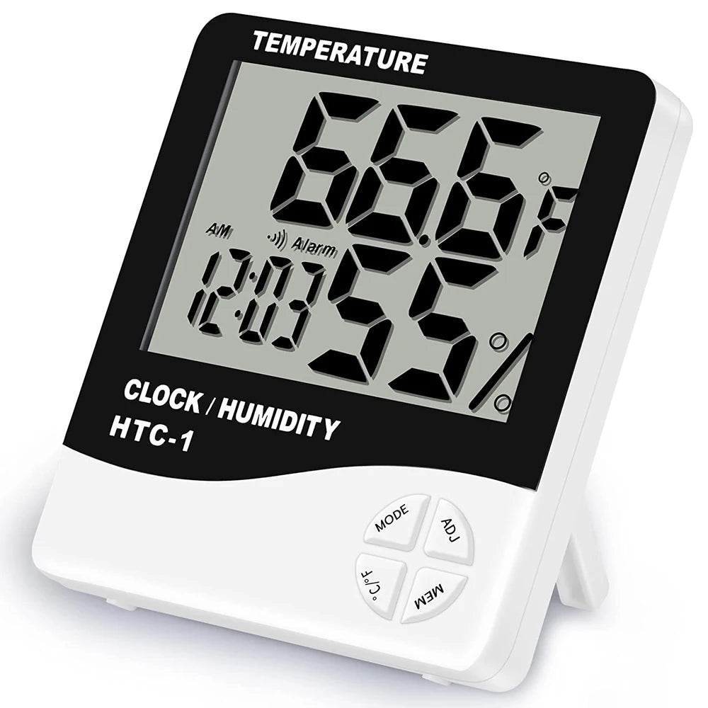 LCD Digital Thermometer Eyelash Extension Temperature Humidity Timer Hygrometer Weather Station Clock Lash Grafting Beauty Salon
