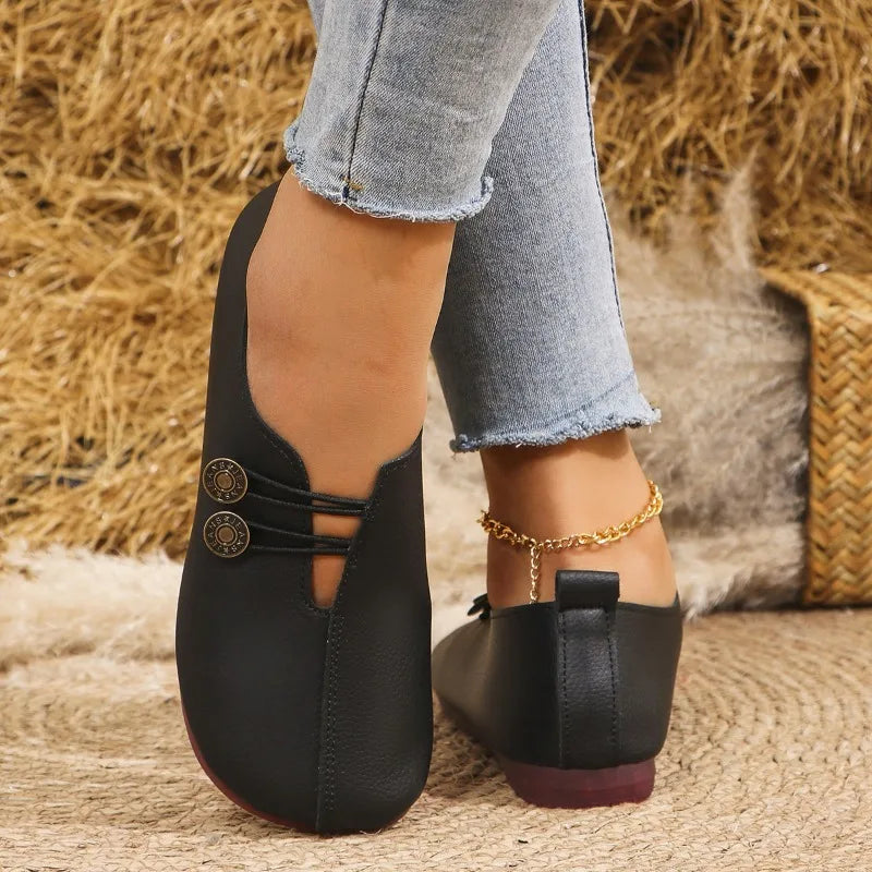 Women's Flat Shoes Soft and Comfortable Walking Light Non-slip Loafers Fashion Women's Leather Shoes Spring and Autumn 2024 New