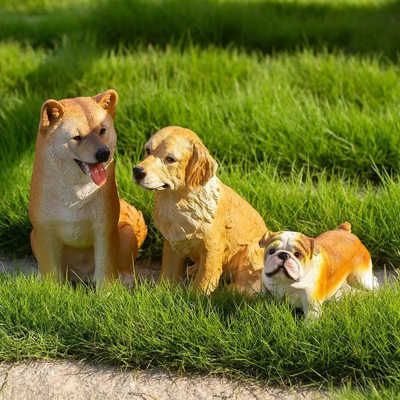 Simulated Pet Puppy Model Resin Sculpture Ornaments Garden Courtyard Lawn Figurines Decoration Home Cute Dog Statue Accessories