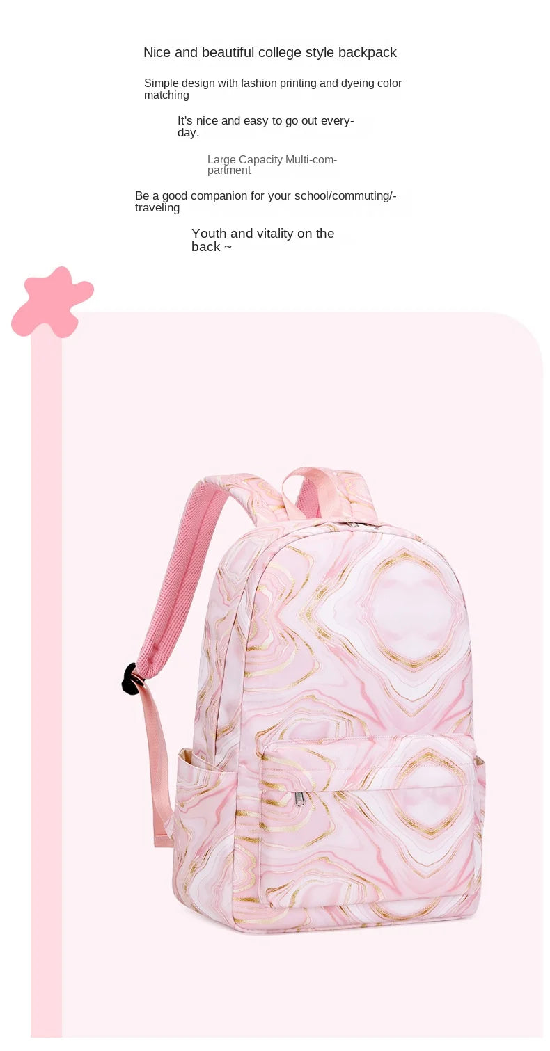 School Bags for Teenagers Girls Schoolbag Large Capacity Printing School Students Backpack Set Lunch bag Kids Cute Book Bags